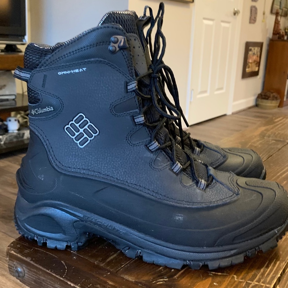 Columbia Mens Boots Size 12 Black Omni Grip Waterproof Techlite Omni-Heat YM5383